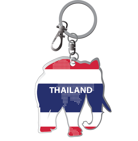 Thailand - Metal Keychain Thai Elephant , 8859194818364