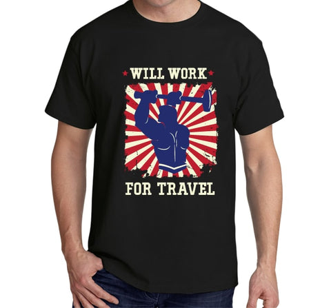Will Work for Travel (Black)