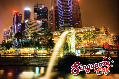 Singapore: PC Skyline and Merlion City Night 8859194803926